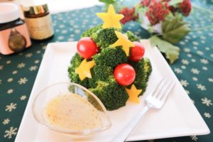 Broccoli Tree Salad with Grain Mustard Dressing