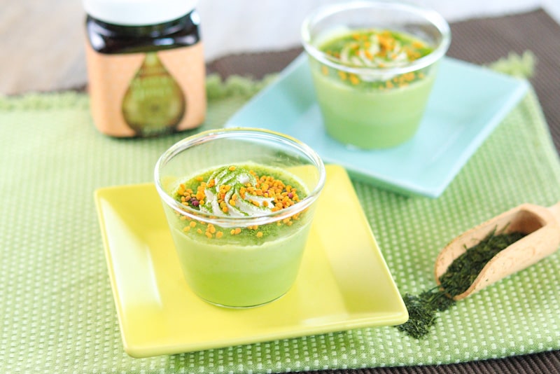 Matcha (Japanese green tea) Pudding with Manuka Honey Flavor